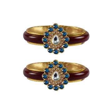 Maroon Stone Acrylic-Brass Bangle 1