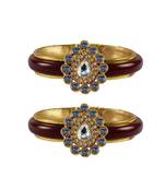 Maroon Stone Acrylic-Brass Bangle