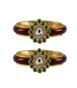 Maroon Stone Acrylic-Brass Bangle