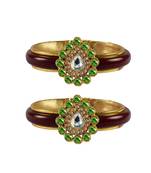 Maroon Stone Acrylic-Brass Bangle