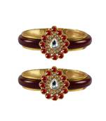 Maroon Stone Acrylic-Brass Bangle