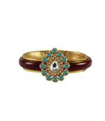 Maroon Stone Acrylic-Brass Bangle