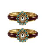 Maroon Stone Acrylic-Brass Bangle