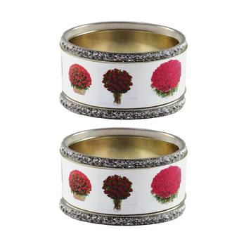 White Stone Brass Bangle 1