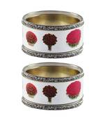 White Stone Brass Bangle