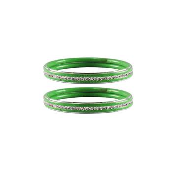 Light Green Stone Metal Bangle 1