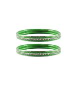 Light Green Stone Metal Bangle