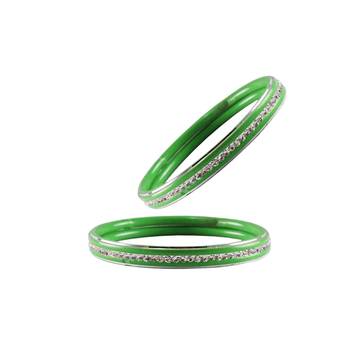 Light Green Stone Metal Bangle 2