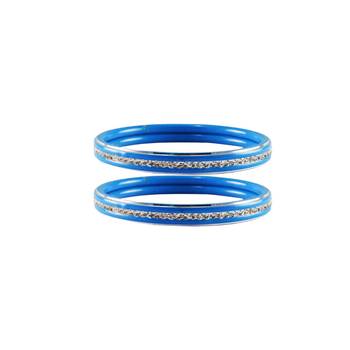 Light Blue  Stone Metal Bangle 1