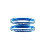 Light Blue  Stone Metal Bangle