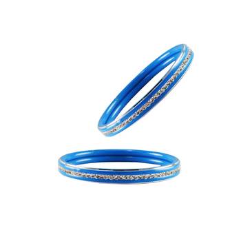 Light Blue  Stone Metal Bangle 2