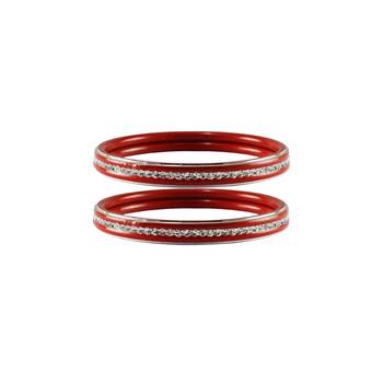 Red Stone Metal Bangle 1