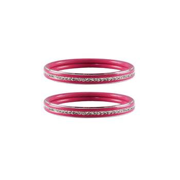 Pink Stone Metal Bangle 1