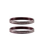 Maroon Stone Metal Bangle