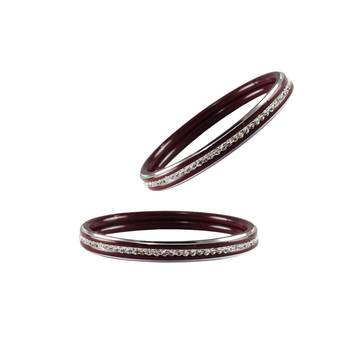 Maroon Stone Metal Bangle 2