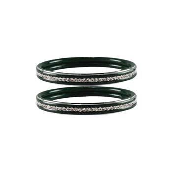 Green Stone Metal Bangle 1