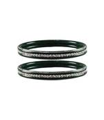 Green Stone Metal Bangle