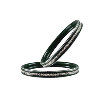 Green Stone Metal Bangle 2