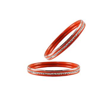 Orange Stone Metal Bangle 2