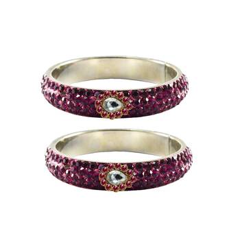 Rani Stone Stud Brass Bangle 1
