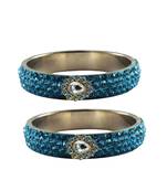 Firozi Stone Stud Brass Bangle