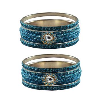 Firozi Stone Stud Brass Bangle 1