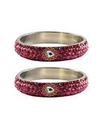 Pink Stone Stud Brass Bangle