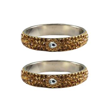 Golden Stone Stud Brass Bangle 1