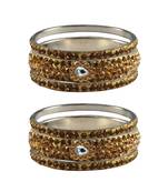 Golden Stone Stud Brass Bangle