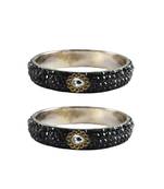 Grey Stone Stud Brass Bangle