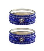Blue Stone Stud Brass Bangle
