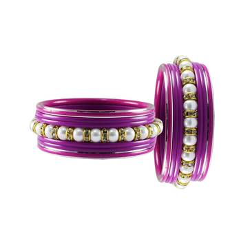 Rani Moti Stud Acrylic-Metal  Bangle 2