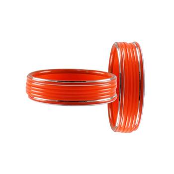 Orange Plain Acrylic-Metal  Bangle 2
