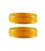 Yellow Plain Acrylic-Metal  Bangle