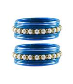 Firozi Moti Stud Acrylic-Metal  Bangle