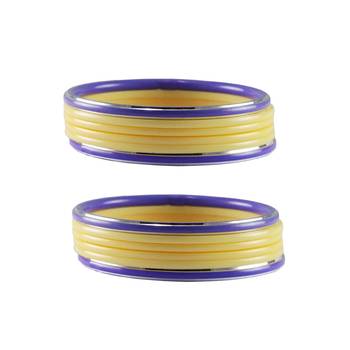 Cream Plain Acrylic-Metal  Bangle 1