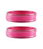 Pink Plain Acrylic-Metal  Bangle