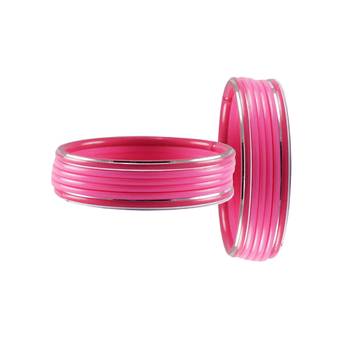 Pink Plain Acrylic-Metal  Bangle 2