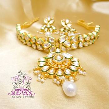 Kundan Meenakari Pearl Choker Necklace 1