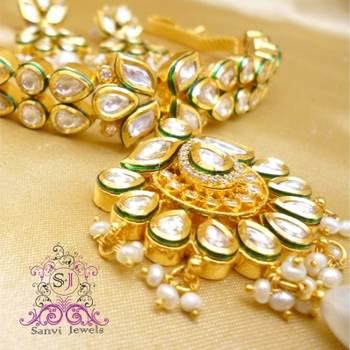 Kundan Meenakari Pearl Choker Necklace 2