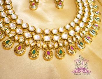 Kundan Meenakari Ruby & Emerald Necklace 4