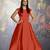 Red satin plain semi stitched party wear gown