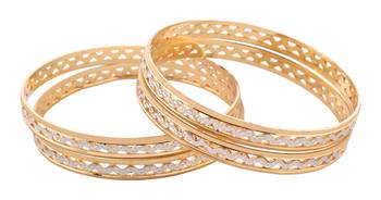 Gold Rhodium plated 4 piece bangle set 1
