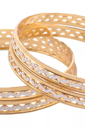 Gold Rhodium plated 4 piece bangle set