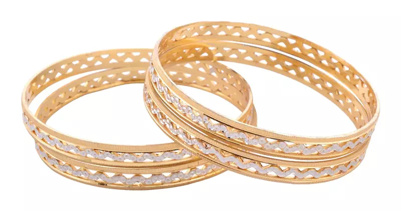 Gold Rhodium plated 4 piece bangle set