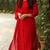 Red plain georgette unstitched salwar with dupatta