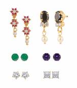 Multi Color Combo of Gold Plated Earrings
