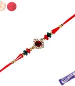 Maroon stone studded with american diamonds