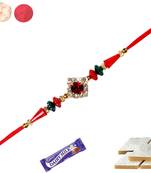 Maroon stone studded with american diamonds with kaju katali