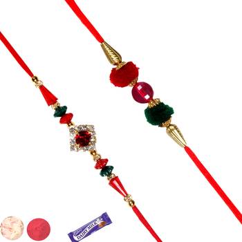 Set of 02 fancy stone rakhis 1